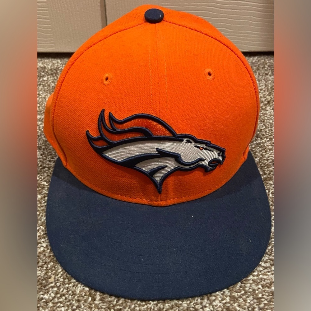 Denver Broncos Hat Cap Fitted 7 1/2 New Era 59fifty Orange NFL